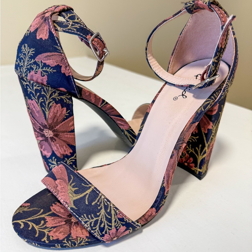 Floral High Heel Sandals